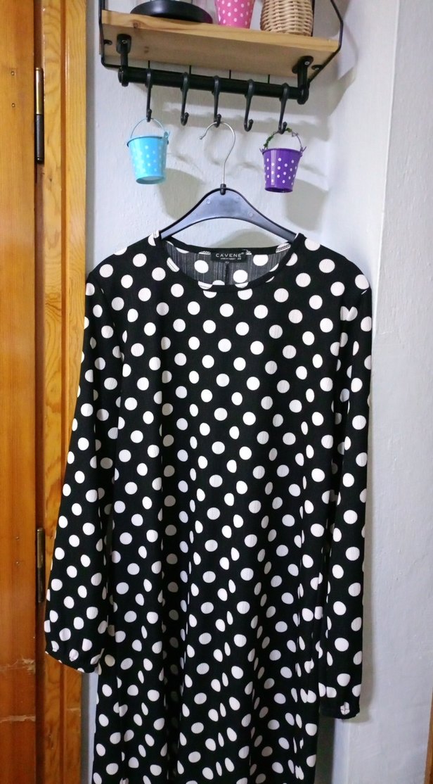 Uzun Kollu Puantiyeli Hamile Bluzu - Görsel 3