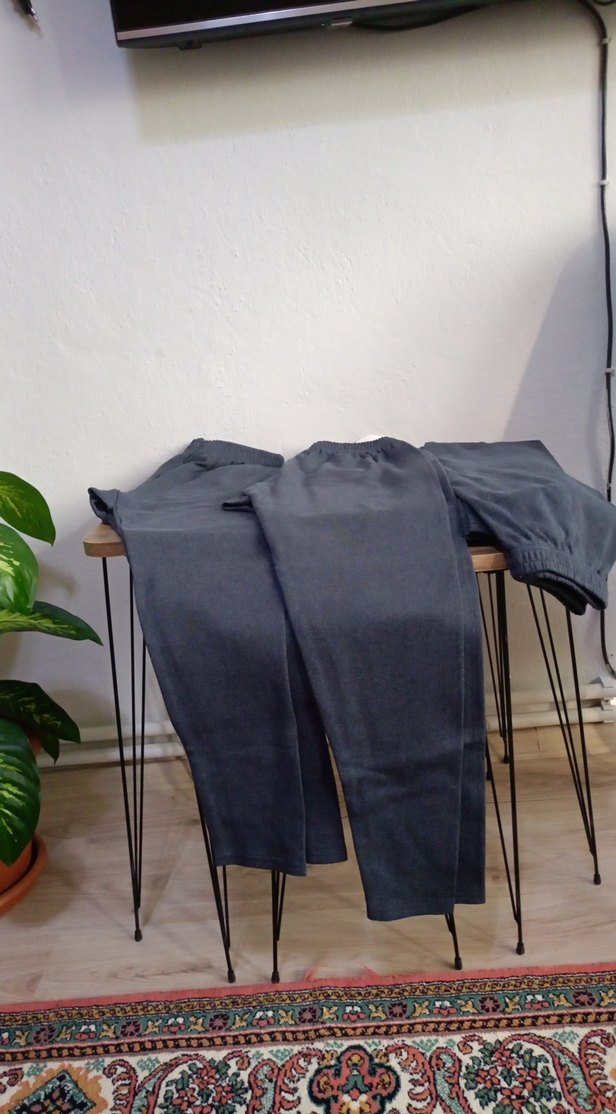 Gri Midi Denim Kadın Pantolon - Görsel 2