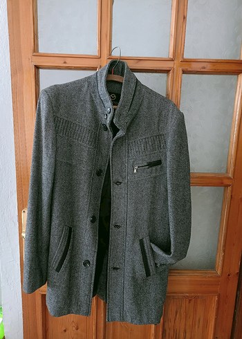 Gri Erkek Yün Düğmeli Ceket - Görsel 2