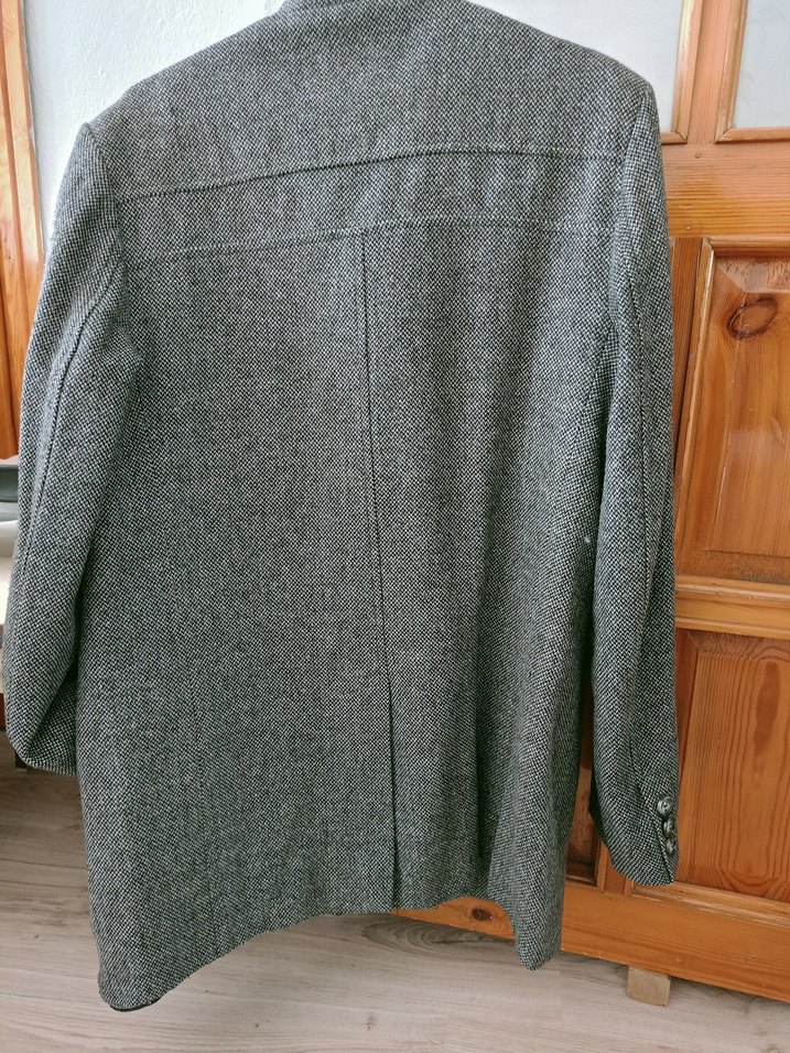 Gri Erkek Yün Düğmeli Ceket - Görsel 3