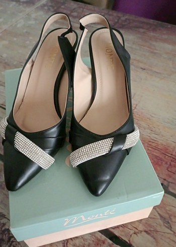 Siyah Rugan Tokalı Stiletto Kadın Topuklu Ayakkabı - Görsel 2