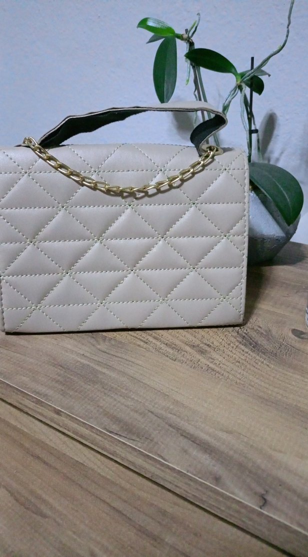 Tokalı Beyaz Kadın Omuz Çantası - Görsel 2