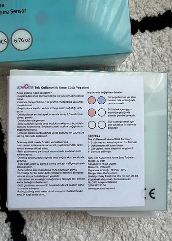 SpeCtra Tek Kullanımlık Göğüs Sütü Poşetleri 30'lu