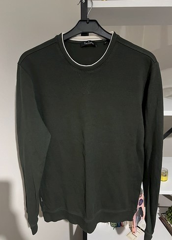 Pierre cardin Erkek koyu YEŞİL Crew Neck Sweatshirt