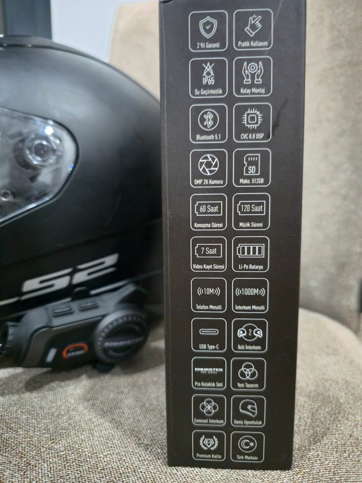 KnMaster KN1200C (PRO) Kameralı Motosiklet Bluetooth İntercom - Görsel 5