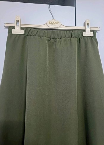 Kadın Haki Uzun kloş Etek - Görsel 2