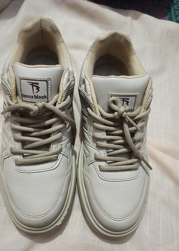 Bej Bağcıklı Spor Ayakkabı - Görsel 4