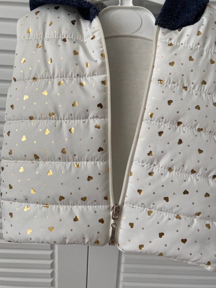 Kız Çocuk Beyaz Fermuarlı Yelek - Görsel 4