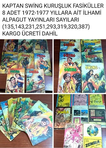 Kaptan Swing Kurşuluk Fasiküller 8 Adet 1972-1977