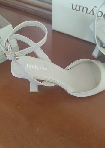 bej Stiletto Topuklu Kadın Abiye Ayakkabı - Görsel 6