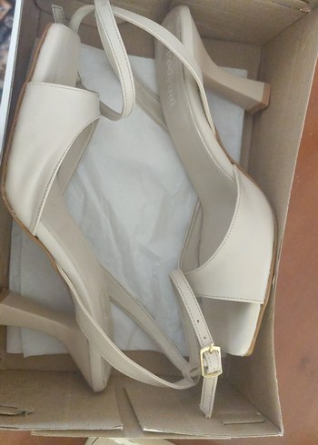 bej Stiletto Topuklu Kadın Abiye Ayakkabı - Görsel 8