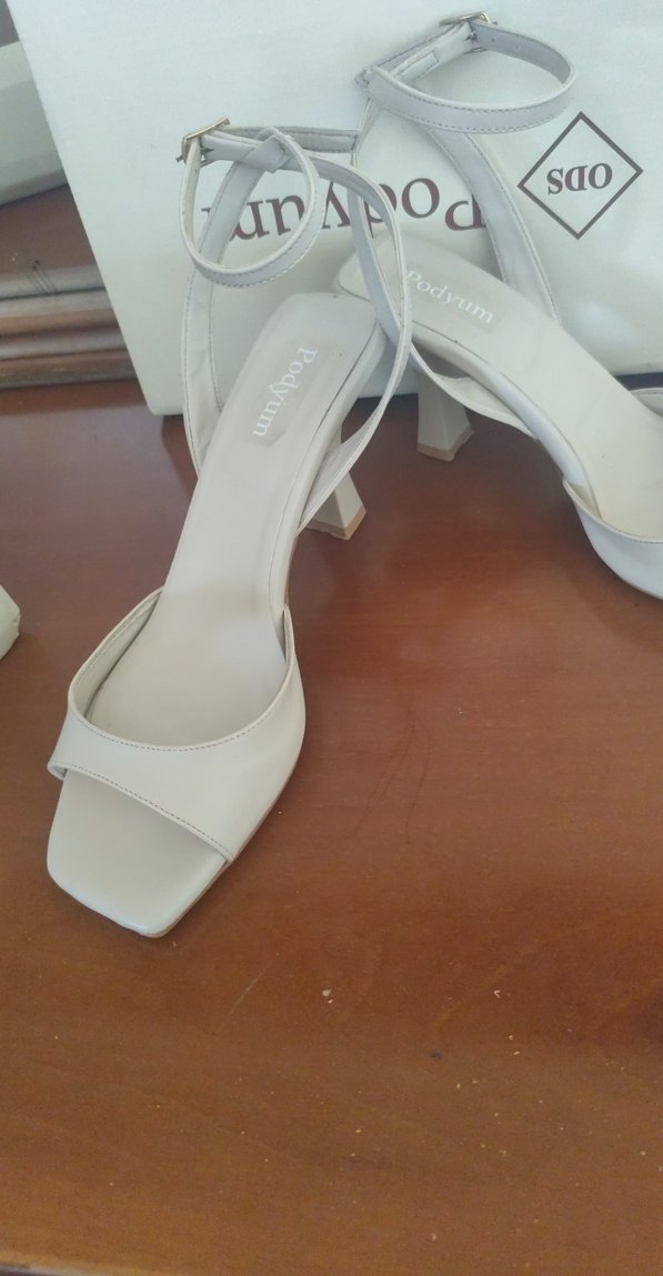 bej Stiletto Topuklu Kadın Abiye Ayakkabı - Görsel 3