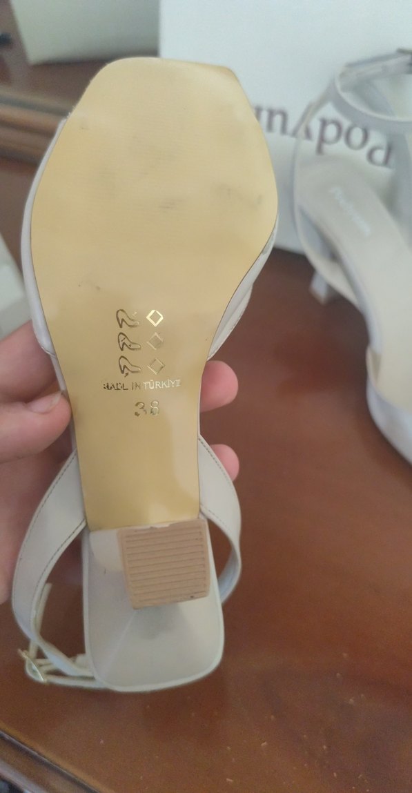 bej Stiletto Topuklu Kadın Abiye Ayakkabı - Görsel 5