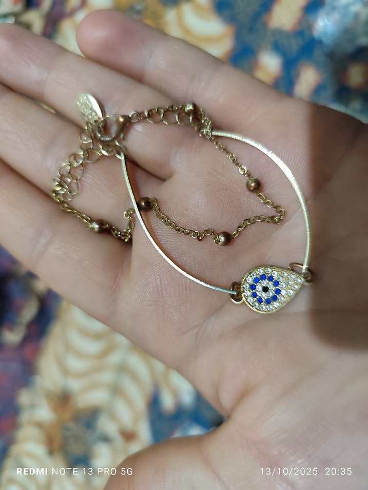 Altın Renk Zincir Detaylı Bohem Bileklik - Görsel 2