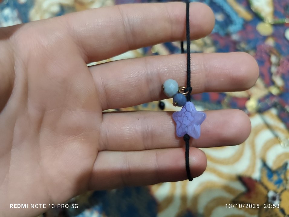 Mor Boncuklu Boheme  kendi yapımımBilekliği - Görsel 2