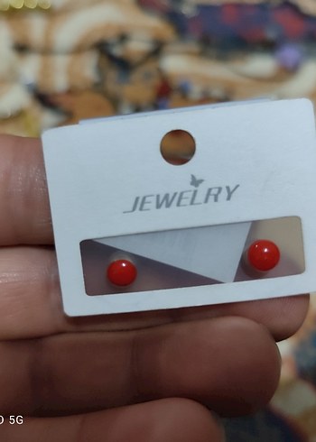 Turkuaz ve Kırmızı küpe - Görsel 5