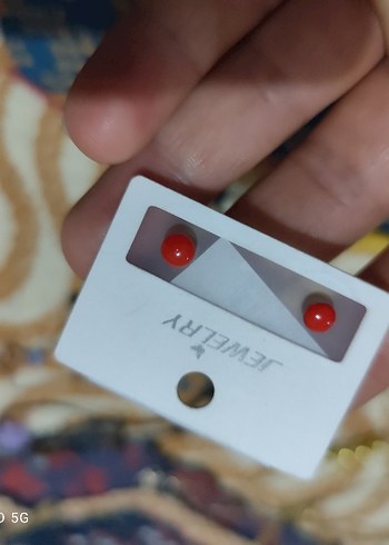 Turkuaz ve Kırmızı küpe - Görsel 3