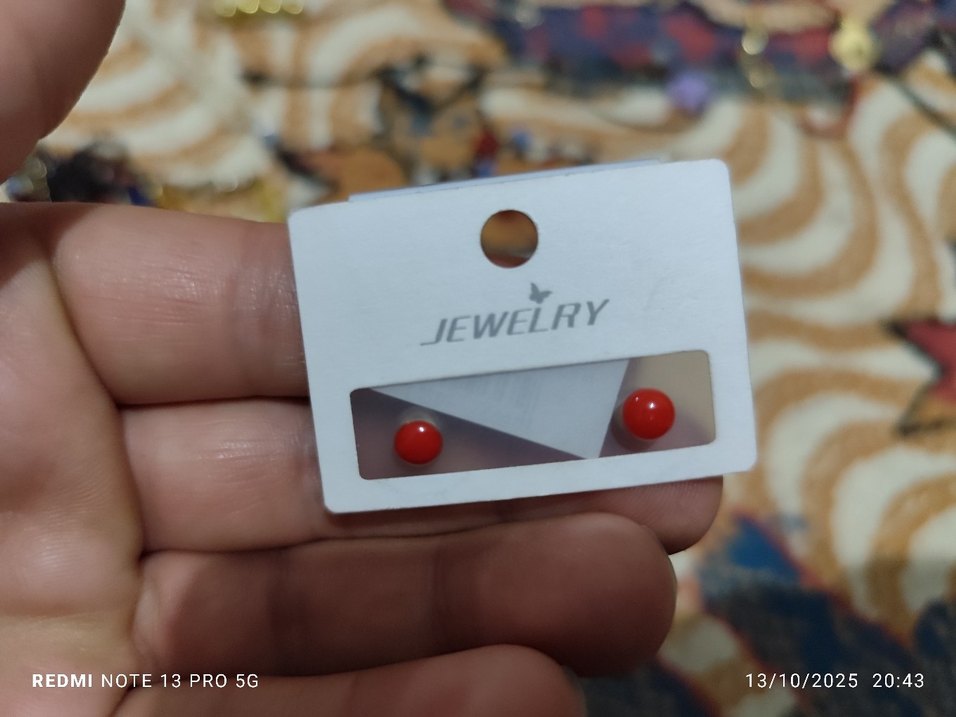 Turkuaz ve Kırmızı küpe - Görsel 5