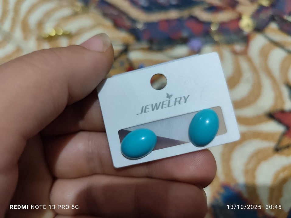 Turkuaz ve Kırmızı küpe - Görsel 4