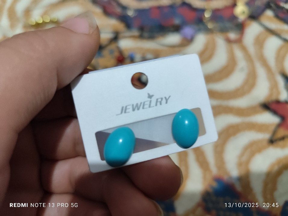 Turkuaz ve Kırmızı küpe - Görsel 2