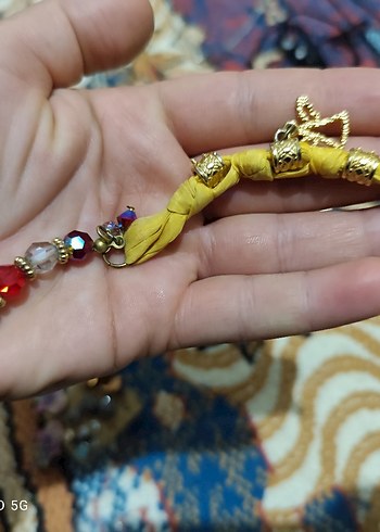 Uzun Boncuklu Çok Renkli Bohem Kolye bileklik takım - Görsel 3