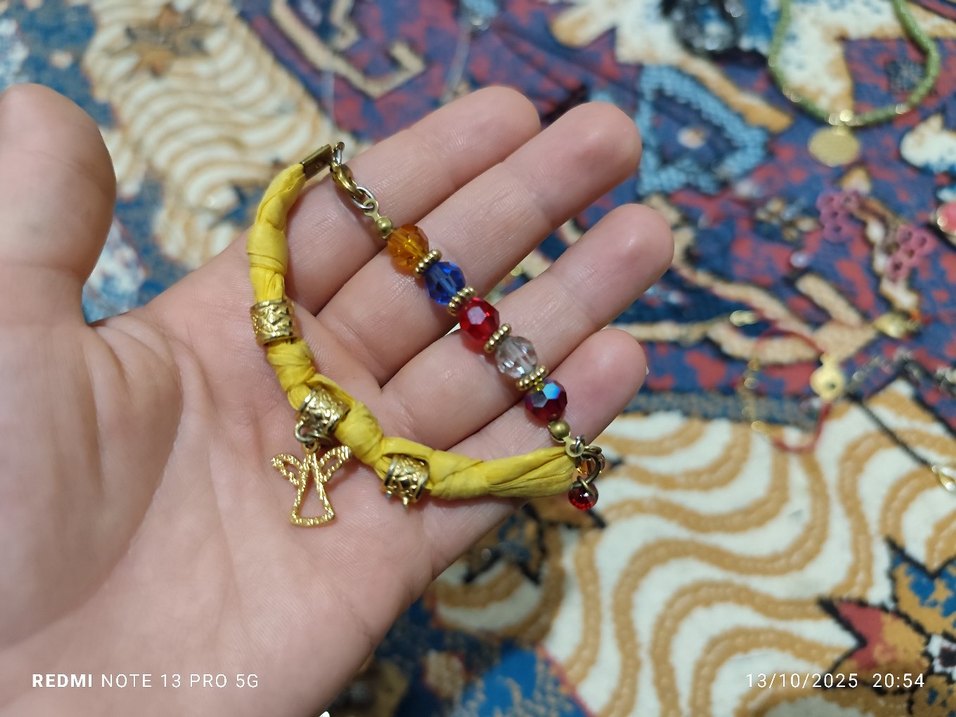 Uzun Boncuklu Çok Renkli Bohem Kolye bileklik takım - Görsel 5