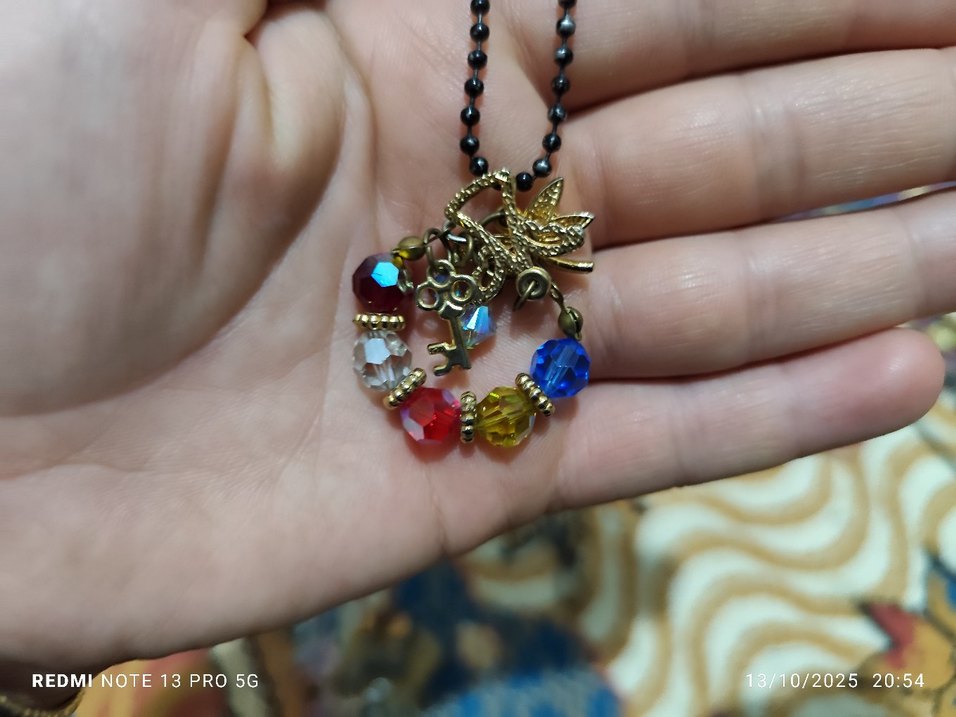 Uzun Boncuklu Çok Renkli Bohem Kolye bileklik takım - Görsel 4