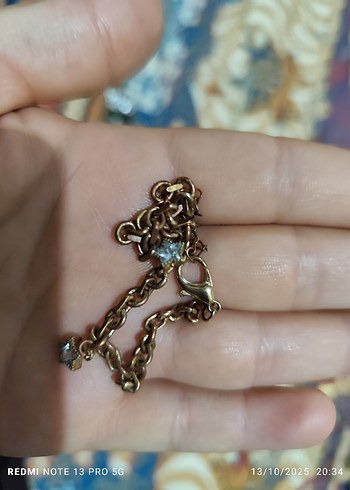 Zincir Detaylı Parlak Altın Bileklik - Görsel 2