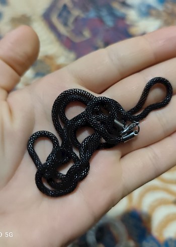 Yılan Desenli Zincir Detaylı Kadın uzun kolye - Görsel 2