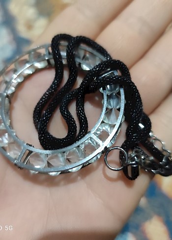 Yılan Desenli Zincir Detaylı Kadın uzun kolye - Görsel 3