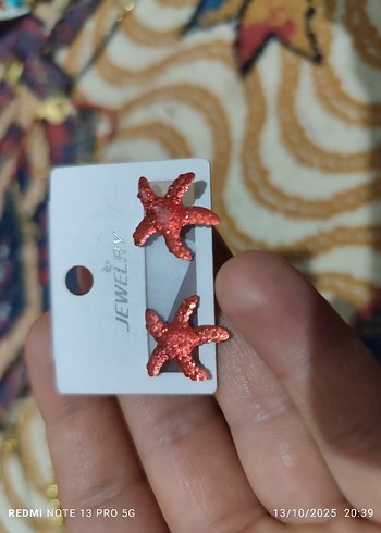 Renkli Payetli Deniz Yıldızı Küpeler - Görsel 3