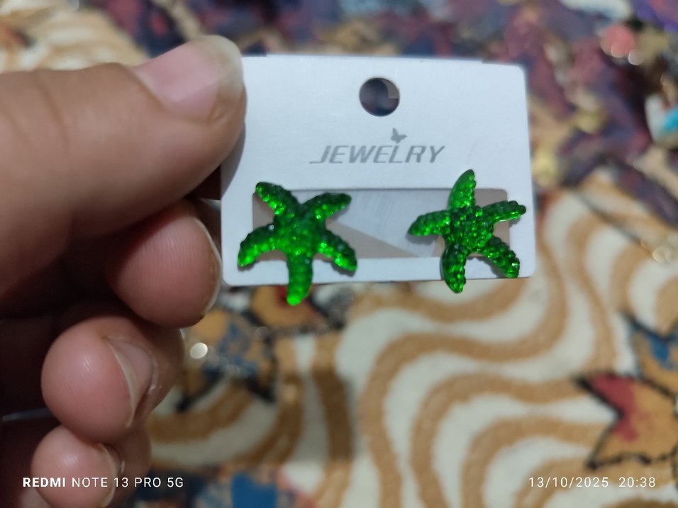 Renkli Payetli Deniz Yıldızı Küpeler - Görsel 4