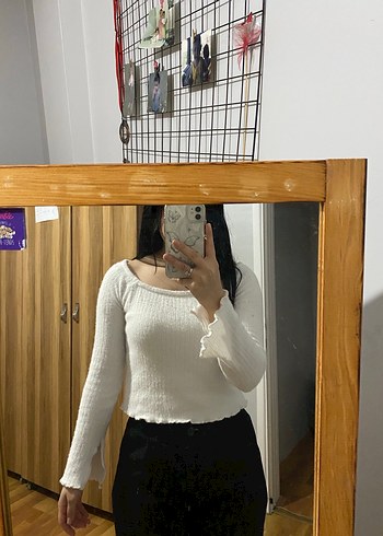 Beyaz Yüksek Yakalı İnce Triko Kazak - Görsel 2