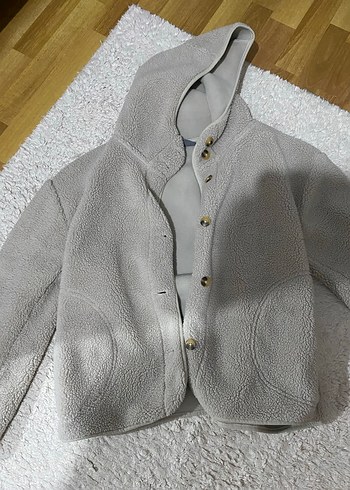 Bej Kapüşonlu Midi Kadın hırka - Görsel 4