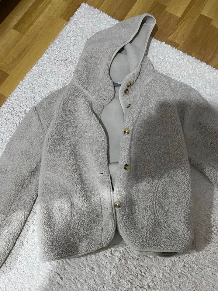 Bej Kapüşonlu Midi Kadın hırka - Görsel 4