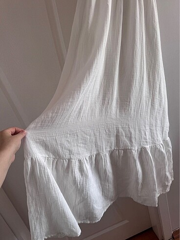 Ecrou Keten Elbise - Görsel 8