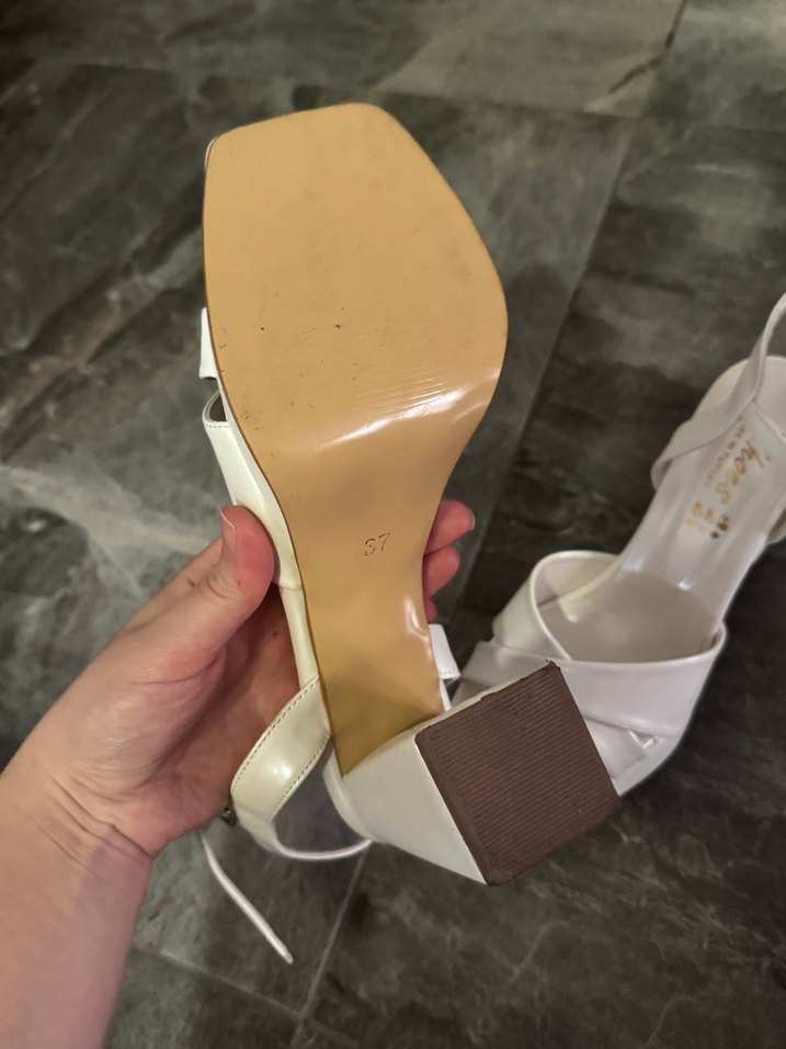 Beyaz Platform Topuklu Kadın Abiye Ayakkabı - Görsel 3