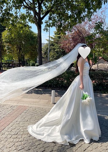 Modern Klasik Straplez A-Line Gelinlik - Görsel 3