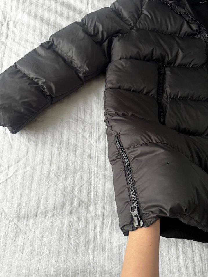 Kadın Siyah Kapüşonlu Şişme Mont - Görsel 2