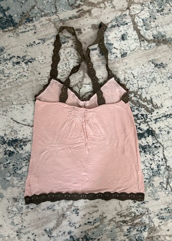 Vintage Love Dantel Detaylı Pembe Vintage Kadın Atlet