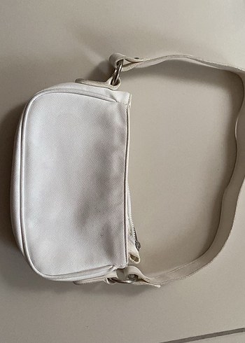 Minimalist Beyaz Deri Kadın Omuz Çantası