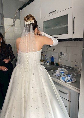 İnci Detaylı Gelin Duvağı - Görsel 6