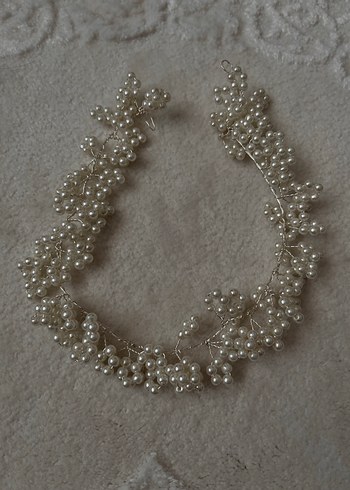 İnci Boncuklu Örgü Saç Aksesuarı - Görsel 2