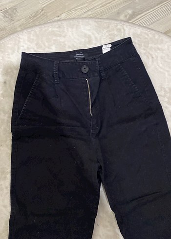Kadın Siyah Bershka kumaş pantolon - Görsel 3