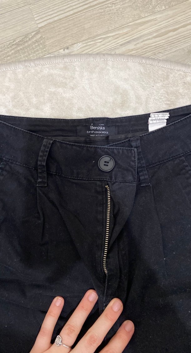 Kadın Siyah Bershka kumaş pantolon - Görsel 2