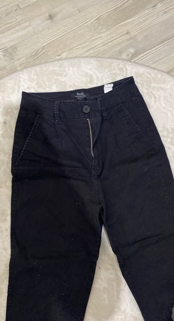 Kadın Siyah Bershka kumaş pantolon - Görsel 3