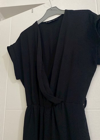 Siyah V Yakalı Uzun tulum - Görsel 2