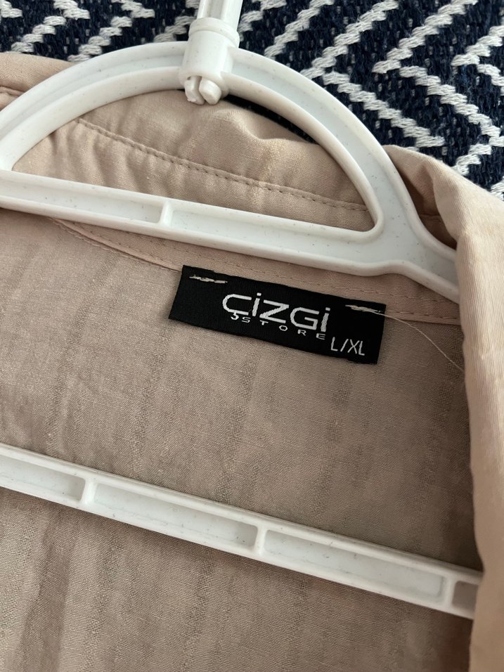 Bej Keten Kadın Gömlek - Görsel 4