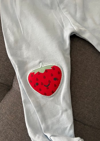 Kız Bebek Çilek Nakışlı Pamuk Tayr - Görsel 2