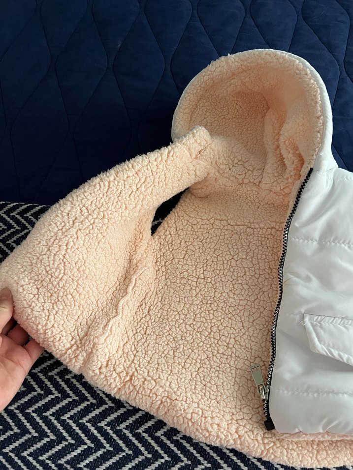 Kız Çocuk Kapüşonlu İçi Kürklü Şişme Yelek - Görsel 3